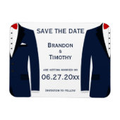 Blauwe en witte homepage bewaren de datum magneten (Horizontaal)