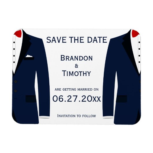 Blauwe en witte homepage bewaren de datum magneten (Horizontaal)