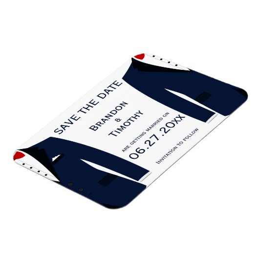 Blauwe en witte homepage bewaren de datum magneten (Linkerzijde)