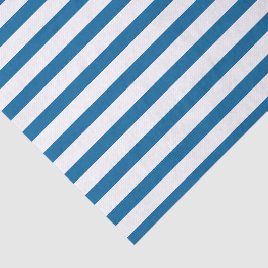 Blauwe en witte horizontale streep tissuepapier (Detail)