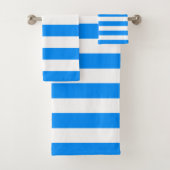 Blauwe en witte horizontale strepen bad handdoek (Insitu)