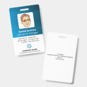 Blauwe en witte identiteitskaart van de Werknemer Badge (Voor- en achterkant)