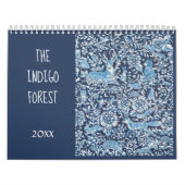 Blauwe en witte indigobosdieren kalender (Hoes)