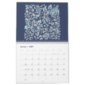 Blauwe en witte indigobosdieren kalender (Jan 2027)
