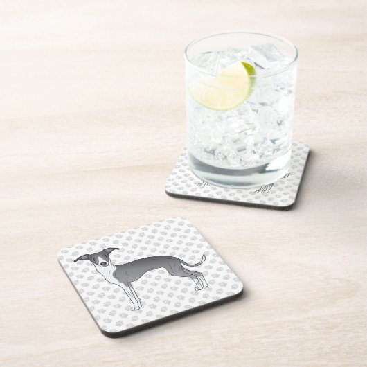 Blauwe en witte Italiaanse dolfijnen met poten Bier Onderzetter (Rechterzijde)