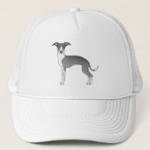 Blauwe en witte Italiaanse Greyhound Cute Dog Trucker Pet (Voorkant)