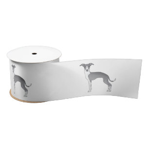 Blauwe en witte Italiaanse Greyhound Cute Dogs Satijnen Lint