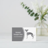 Blauwe en witte Italiaanse Greyhoundcartoon Dog Visitekaartje (Staand voorkant)