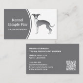 Blauwe en witte Italiaanse Greyhoundcartoon Dog Visitekaartje (Voorkant / Achterkant)