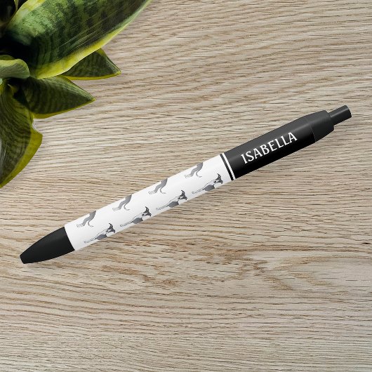 Blauwe en witte Italiaanse grijze honden met naam Zwarte Inkt Pen