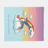 Blauwe en witte Italiaanse groene regenboogherdenk Fleece Deken (Voorkant (Horizontaal))