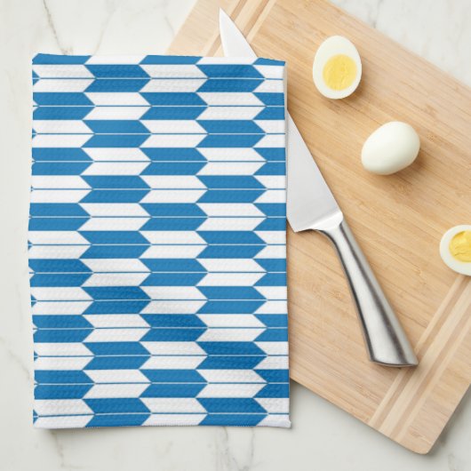 Blauwe en witte Japanse yagasuri Kitchen Towel Theedoek (Quarter Fold)
