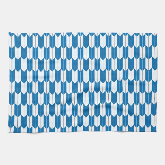 Blauwe en witte Japanse yagasuri Kitchen Towel Theedoek (Horizontaal)