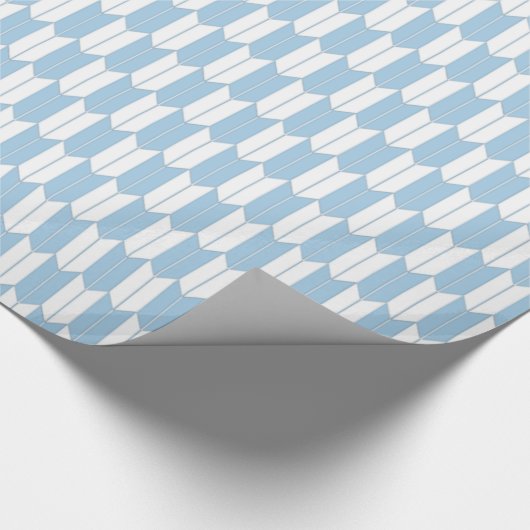 Blauwe en witte Japanse yagasuri Pattern Gift Wrap Cadeaupapier (Hoek)