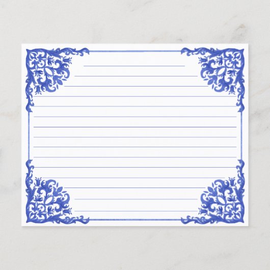 Blauwe en witte Kaart (Achterkant)