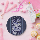 Blauwe en witte kabeljauw vis Elegant Dining Papieren Bordje (Feest)