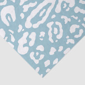 Blauwe en witte katheter Leopard Animal Print Part Tissuepapier (Detail)
