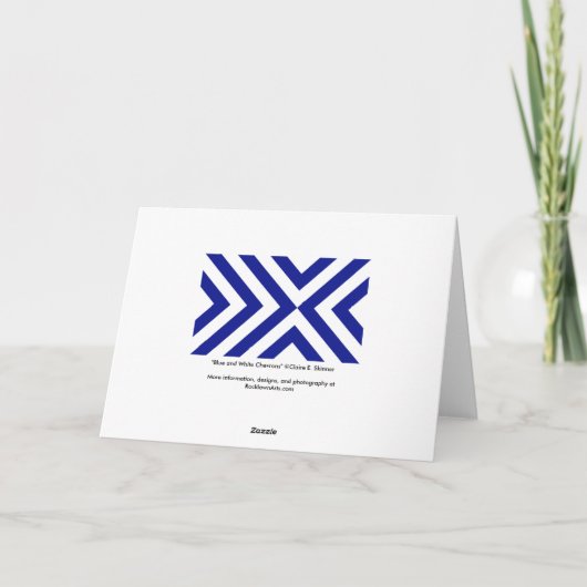 Blauwe en witte kazen bedankkaart (Achterkant)