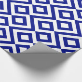 Blauwe en witte kazen cadeaupapier (Hoek)