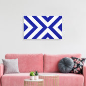 Blauwe en witte kazen canvas afdruk (Insitu (Woonkamer))