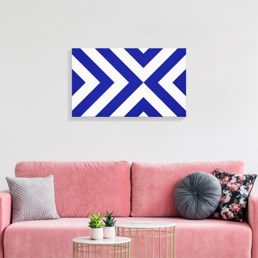 Blauwe en witte kazen canvas afdruk (Insitu (Woonkamer))