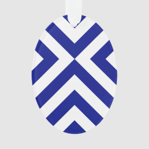 Blauwe en witte kazen ornament