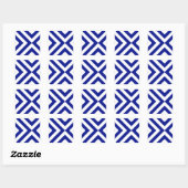 Blauwe en witte kazen vierkante sticker (Vel)