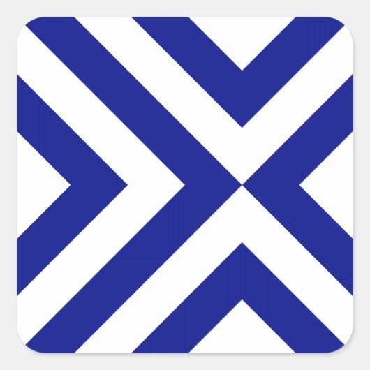 Blauwe en witte kazen vierkante sticker (Voorkant)