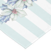 Blauwe en witte kerstabel korte tafelloper (Hoek)