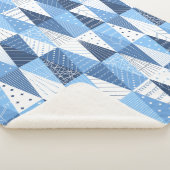 Blauwe en witte kerstbomen sherpa deken (3/4)