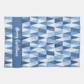 Blauwe en witte kerstbomen theedoek (Horizontaal)