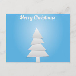 Blauwe en witte kerstboom feestdagenkaart