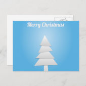 Blauwe en witte kerstboom feestdagenkaart (Voorkant / Achterkant)