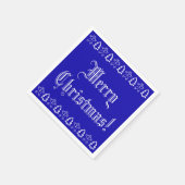 Blauwe en witte kerstboom Gingerbrood Man Cute Servet (Hoek)