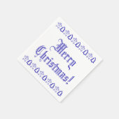 Blauwe en witte kerstboom Gingerbrood Man Cute Servet (Hoek)