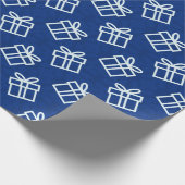Blauwe en witte kerstcadeaudozen cadeaupapier (Hoek)