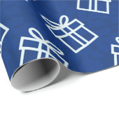 Blauwe en witte kerstcadeaudozen cadeaupapier (Rol Hoek)