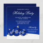 Blauwe en witte kerstfeestdag kaart (Voorkant / Achterkant)