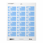 Blauwe en witte kerstpaarden etiket (Full Sheet)