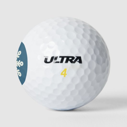 Blauwe en witte kerstsnowflake Golf Balls Golfballen (Logo)