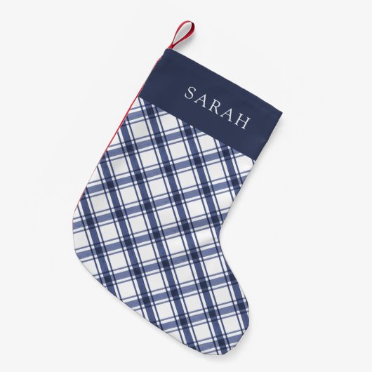 Blauwe en witte kerststaart kleine kerstsok (Voorkant (Hangend))