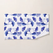 Blauwe en witte kiekenbladeren bad handdoek (Handdoek)