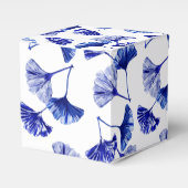 Blauwe en witte kiekenbladeren bedankdoosjes (Voorkant Zijde)