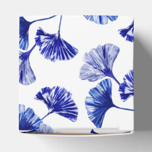 Blauwe en witte kiekenbladeren bedankdoosjes (Bovenkant)