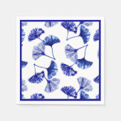 Blauwe en witte kiekenbladeren servet (Voorkant)