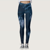 Blauwe en witte kieuwen leggings (Voorkant)