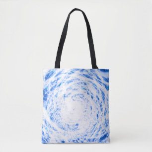 Blauwe en witte kleurstof Canvas tas