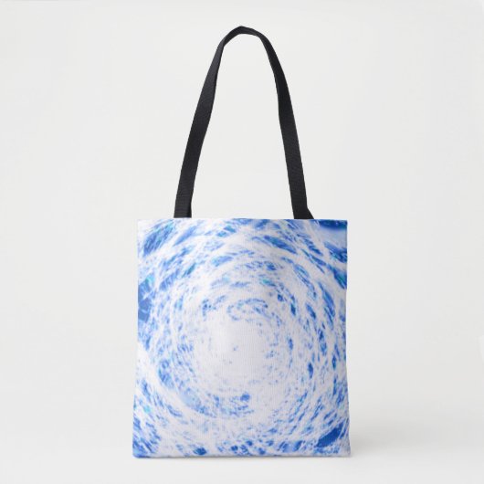 Blauwe en witte kleurstof Canvas tas (Voorkant)
