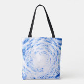 Blauwe en witte kleurstof Canvas tas (Achterkant)