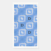 Blauwe en witte kleurstof met Initialen Servet (Voorkant)